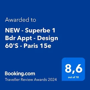 New - Superbe 1 Bdr Appt - Design 60's - 15e Paris